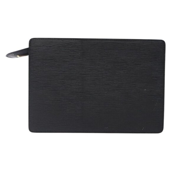 LOUIS VUITTON Epi Pochette Homme Clutch Bag Black Noir LV Auth - Picture 3 of 16